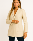 Ribbed Cream Sherpa Trim Coat