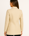 Ribbed Cream Sherpa Trim Coat