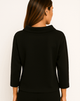 Liora Solid Long Sleeve High Neck Top