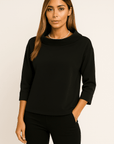 Liora Solid Long Sleeve High Neck Top