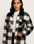 Suburbia Plaid Faux Fur Trench Coat