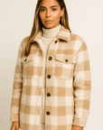 Suburbia Plaid Faux Fur Trench Coat