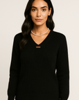 Vessa Honeyline Ribbed Knit Top