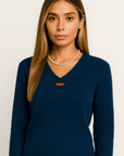 Vessa Honeyline Ribbed Knit Top