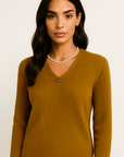 Vessa Honeyline Ribbed Knit Top