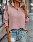 Esme Zippered V-Neck Knit Sweater