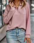 Esme Zippered V-Neck Knit Sweater