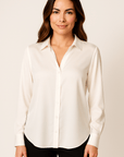 Lunara Satin Button-Up Blouse