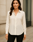 Lunara Satin Button-Up Blouse