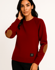Yara Suede Patch Knit Sweater