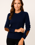 Yara Suede Patch Knit Sweater