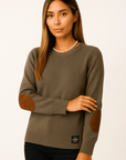 Yara Suede Patch Knit Sweater