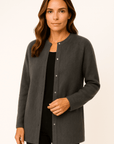 Alina Minimalist Knit Button Jacket