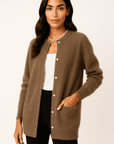 Alina Minimalist Knit Button Jacket