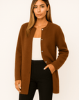 Alina Minimalist Knit Button Jacket