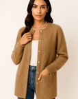 Alina Minimalist Knit Button Jacket