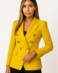 Delaney Tailored Gold Button Blazer