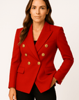 Delaney Tailored Gold Button Blazer
