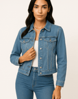 Livia Button-Up Denim Jacket
