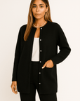 Alina Minimalist Knit Button Jacket