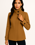 Camel A-Line Twill Peacoat