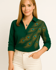 Lyra Feather Print Blouse