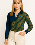 Lyra Feather Print Blouse