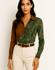 Lyra Feather Print Blouse