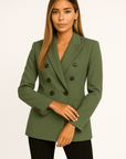 Military Green Textured Blazer
