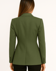 Military Green Textured Blazer