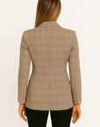 Brown Plaid Office Blazer