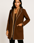 Maeve Chocolate Textured Cardigan