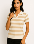Striped Cropped Knit Top