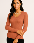 Clara Slim Fit V-Neck Sweater