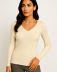 Clara Slim Fit V-Neck Sweater