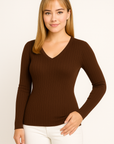 Clara Slim Fit V-Neck Sweater