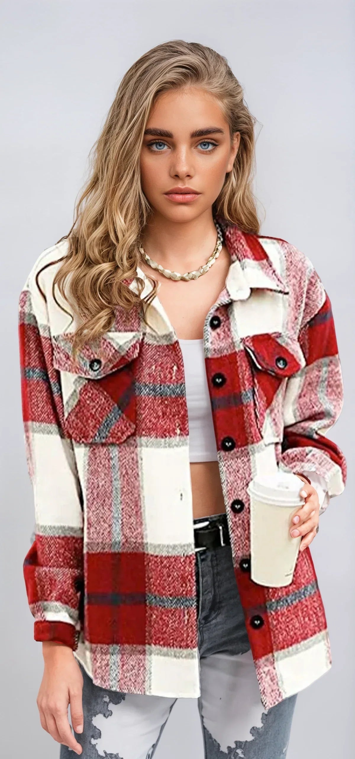 Lisa - Long Sleeve Plaid Flannel - Cozy &amp; Stylish