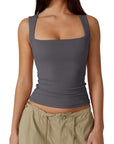 Square Neck Double-Layer Tank