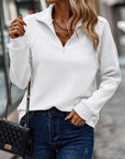 Esme Zippered V-Neck Knit Sweater