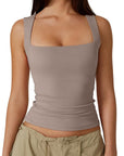 Square Neck Double-Layer Tank