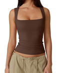 Square Neck Double-Layer Tank