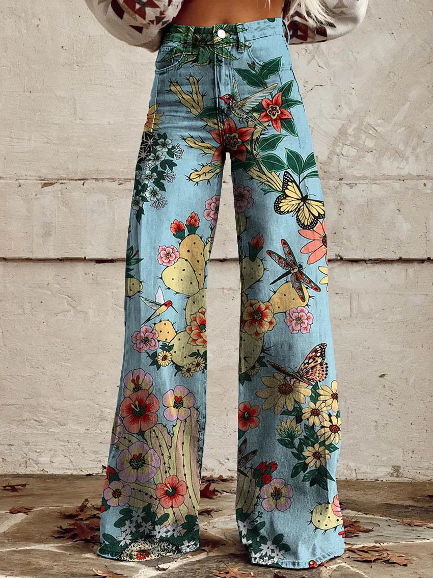 Isla Floral Wide-Leg Pants