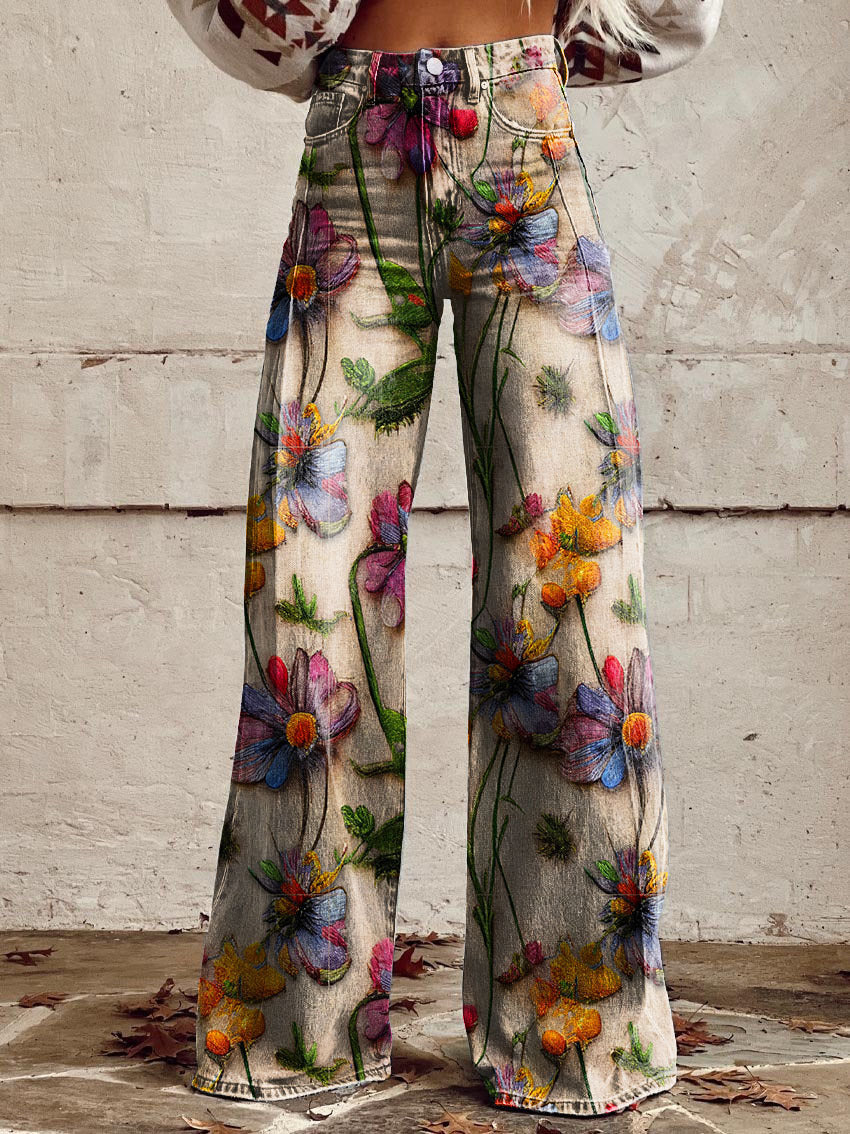 Isla Floral Wide-Leg Pants