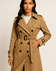 Aurelle Double-Breasted Trench Coat