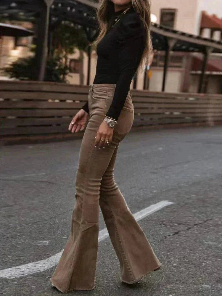 Briana Flared Corduroy Pants | Trendy comfortable bell-bottom pants