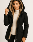 Cambria Belted Faux Fur Hooded Parka
