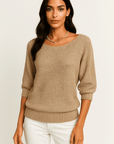 Camille Wide-Neck Knit Sweater