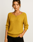 Camille Wide-Neck Knit Sweater