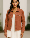 Cropped Distressed Denim Jacket