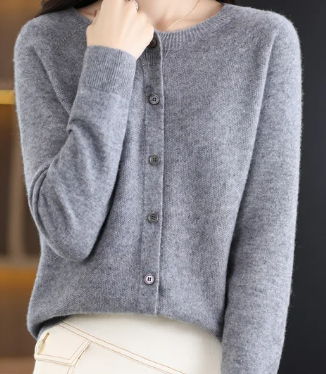 Liora Merino Wool Button Cardigan